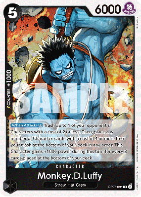 Carte One Piece Monkey D. Luffy OP07-091 R