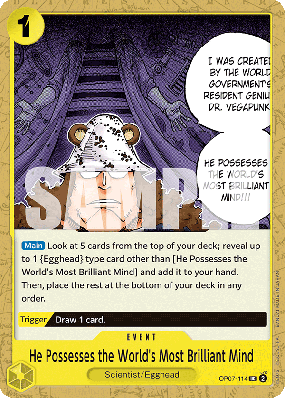 Carte One Piece He Possesses the World's Most Brilliant Mind OP07-114 UC