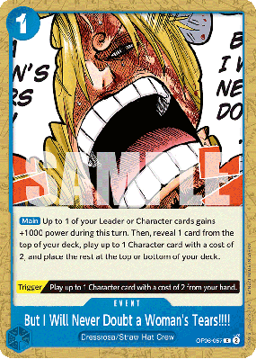 Carte One Piece But I Will Never Doubt a Woman's Tears!!!! OP06-057 C