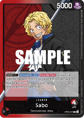Carte One Piece Sabo OP05-001 L