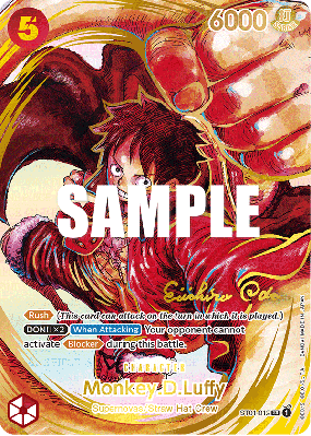 Carte One Piece Monkey D. Luffy ST01-012 SP CARD SIGNED