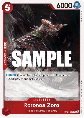 Carte One Piece Roronoa Zoro OP04-015 R