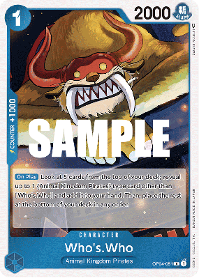 Carte One Piece Who's Who OP04-051 R