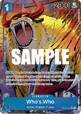 Carte One Piece Who's Who OP04-051 R ALT ART