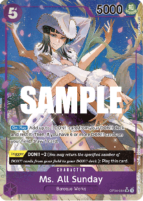 Carte One Piece Ms All Sunday OP04-064 SR ALT ART