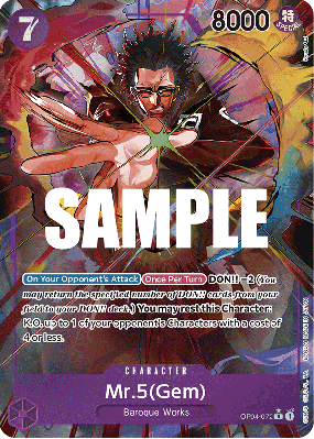 Carte One Piece Mr 5(Gem) OP04-072 R ALT ART