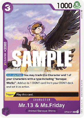 Carte One Piece Mr 13 &. Ms Friday OP04-073 C