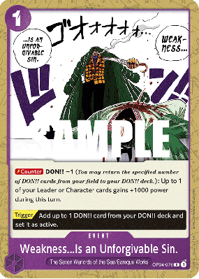 Carte One Piece Weakness Is an Unforgivable Sin OP04-076 C