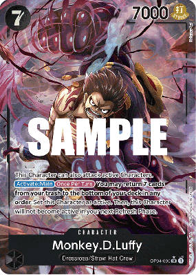 Carte One Piece Monkey D. Luffy OP04-090 SR ALT ART
