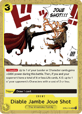 Carte One Piece Diable Jambe Joue Shot OP04-116 UC