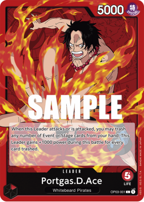 Carte One Piece Portgas D. Ace OP03-001 L