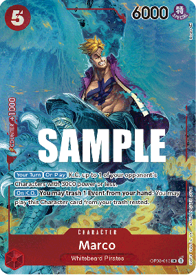 Carte One Piece Marco OP03-013 SR ALT ART