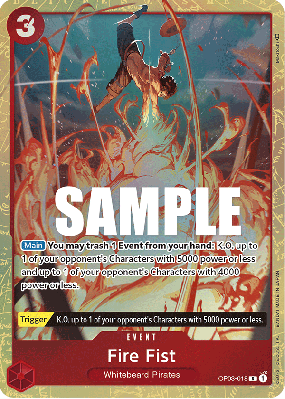 Carte One Piece Fire Fist OP03-018 R ALT ART