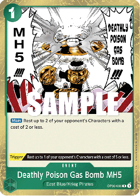Carte One Piece Deathly Poison Gas Bomb MH5 OP03-038 R