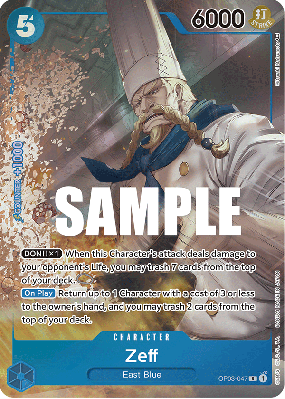 Carte One Piece Zeff OP03-047 R ALT ART