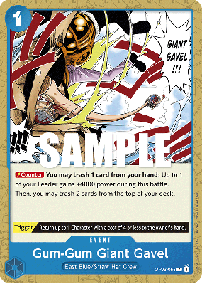 Carte One Piece Gum-Gum Giant Gavel OP03-055 C