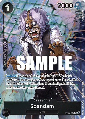 Carte One Piece Spandam OP03-086 R ALT ART