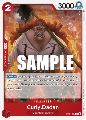 Carte One Piece Curly Dadan OP02-005 UC