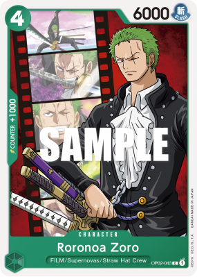 Carte One Piece Roronoa Zoro OP02-043 C