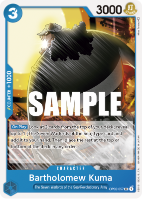 Carte One Piece Bartholomew Kuma OP02-057 UC
