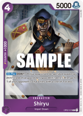 Carte One Piece Shiryu OP02-076 R