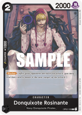 Carte One Piece Donquixote Rosinante OP02-108 C