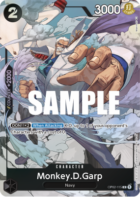 Carte One Piece Monkey D. Garp OP02-115 R ALT ART