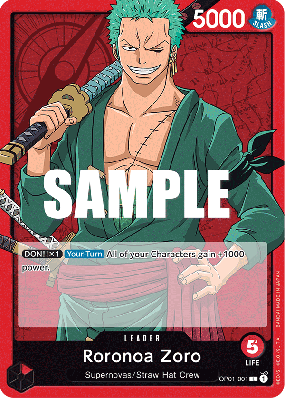Carte One Piece Roronoa Zoro OP01-001 L