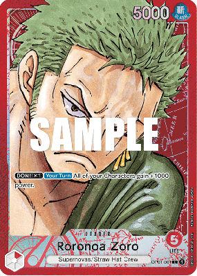 Carte One Piece Roronoa Zoro OP01-001 L ALT ART