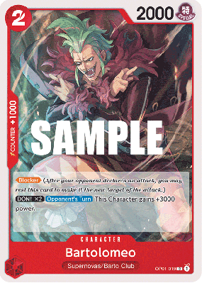 Carte One Piece Bartolomeo OP01-019 C