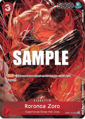 Carte One Piece Roronoa Zoro OP01-025 SR ALT ART