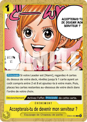 Carte One Piece Accepterais-tu de devenir mon serviteur ? EB03-060 C