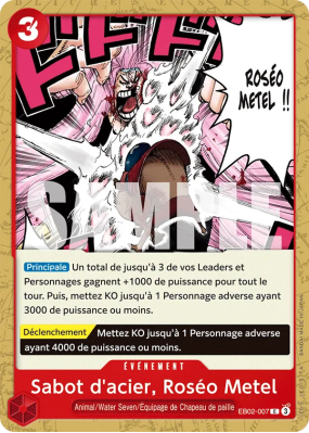 Carte One Piece Sabot d'acier, Roséo Metel EB02-007 C