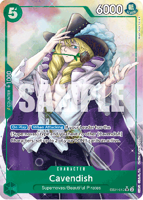 Carte One Piece Cavendish EB01-012 SR ALT ART