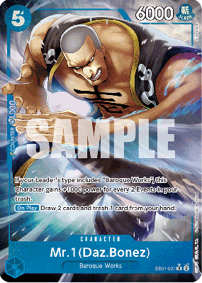 Carte One Piece Mr 1(Daz Bonez) EB01-027 R ALT ART
