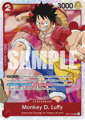 Carte One Piece Monkey D. Luffy OP01-024 SR PRB01