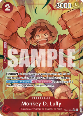 Carte One Piece Monkey D. Luffy OP01-024 SR ALT ART PRB01