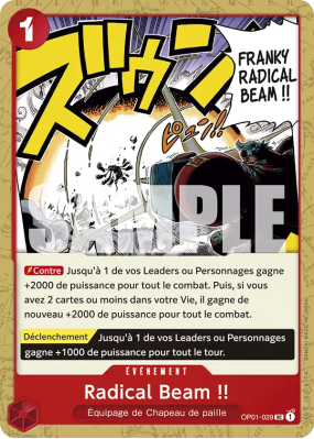 Carte One Piece Radical Beam !! OP01-029 UC PRB01