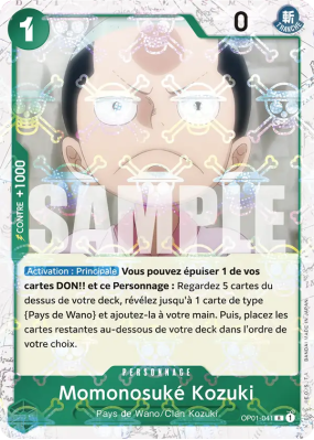 Carte One Piece Momonosuké Kozuki OP01-041 R JOLLY ROGER FOIL PRB01