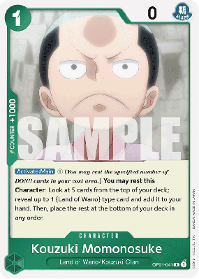 Carte One Piece Momonosuké Kozuki OP01-041 R PRB01