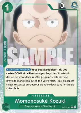 Carte One Piece Momonosuké Kozuki OP01-041 R ALT ART PRB01