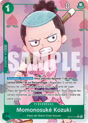 Carte One Piece Momonosuké Kozuki OP01-041 R ALT ART 2 PRB01