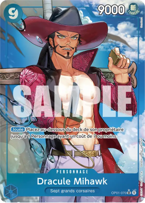 Carte One Piece Dracule Mihawk OP01-070 SR ALT ART PRB01