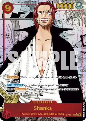 Carte One Piece Shanks OP01-120 SEC MANGA RARE PRB01
