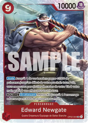 Carte One Piece Edward Newgate OP02-004 SR PRB01