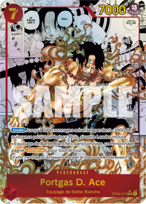 Carte One Piece Portgas D. Ace OP02-013 SR MANGA RARE PRB01