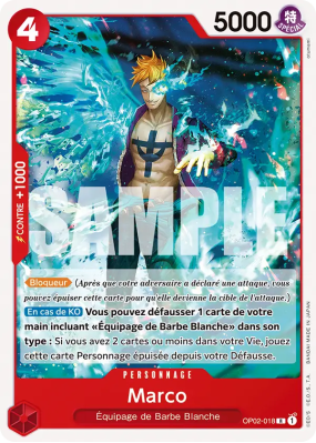 Carte One Piece Marco OP02-018 R PRB01