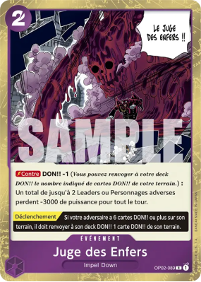 Carte One Piece Juge des Enfers OP02-089 R PRB01