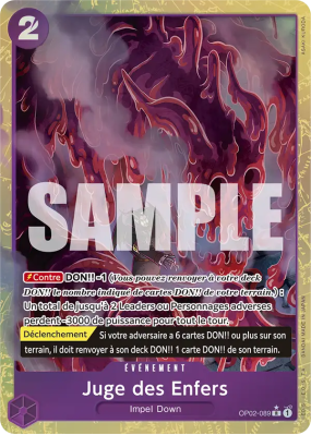 Carte One Piece Juge des Enfers OP02-089 R ALT ART 2 PRB01
