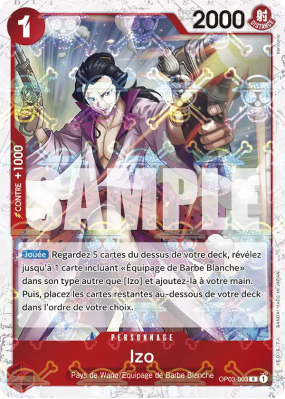 Carte One Piece Izo OP03-003 R JOLLY ROGER FOIL PRB01